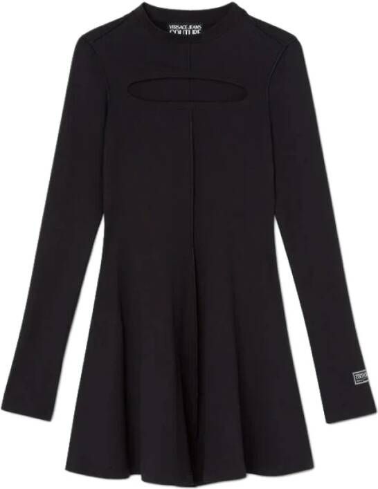 Versace Jeans Couture Stijlvolle Zwarte Mini Jurk Black Dames