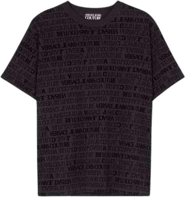 Versace Jeans Couture mono t-shirt Zwart Heren
