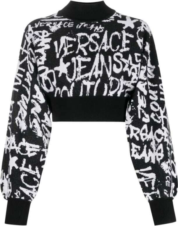 Versace Jeans Couture Multicolor Dames Sweatshirt Trendy Sweaters Zwart Dames