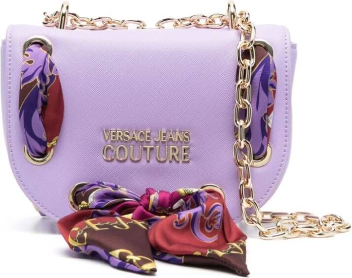 Versace Jeans Couture Paarse Schoudertas voor Vrouwen Purple Dames