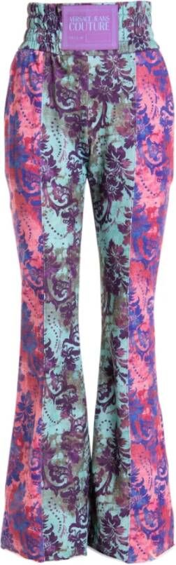 Versace Jeans Couture Wandelende broek met tapijtcouture print Roze Dames