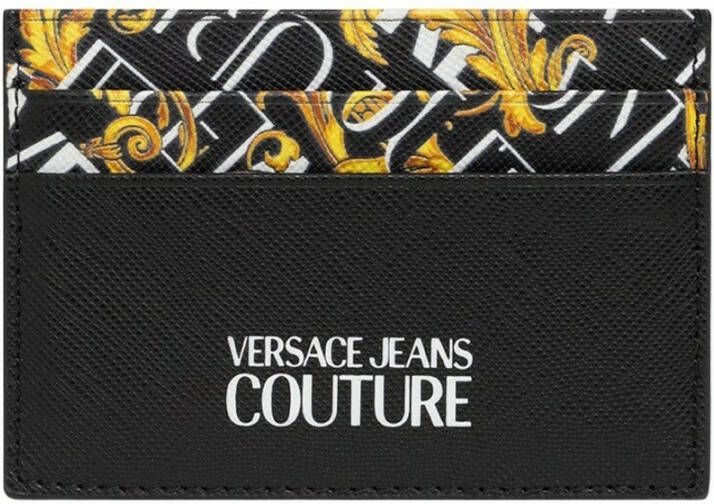 Versace Jeans Couture Zwarte All-Over Print Pasjeshouder Black Heren