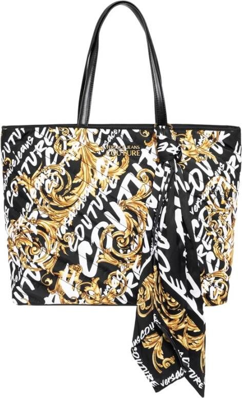 Versace Jeans Couture Logo Brush Couture Tote bag Zwart Dames