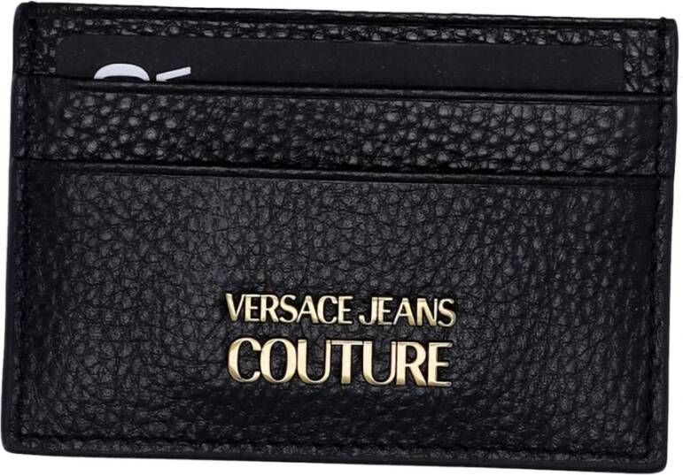 Versace Jeans Couture Platte lederen portemonnee hamer met externe houder en interne pocket man 73Ya5Px2-Zp114 zwart Heren