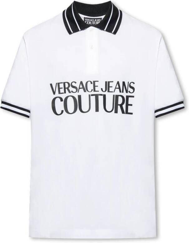 Versace Jeans Couture Polo shirt met logo Wit Heren