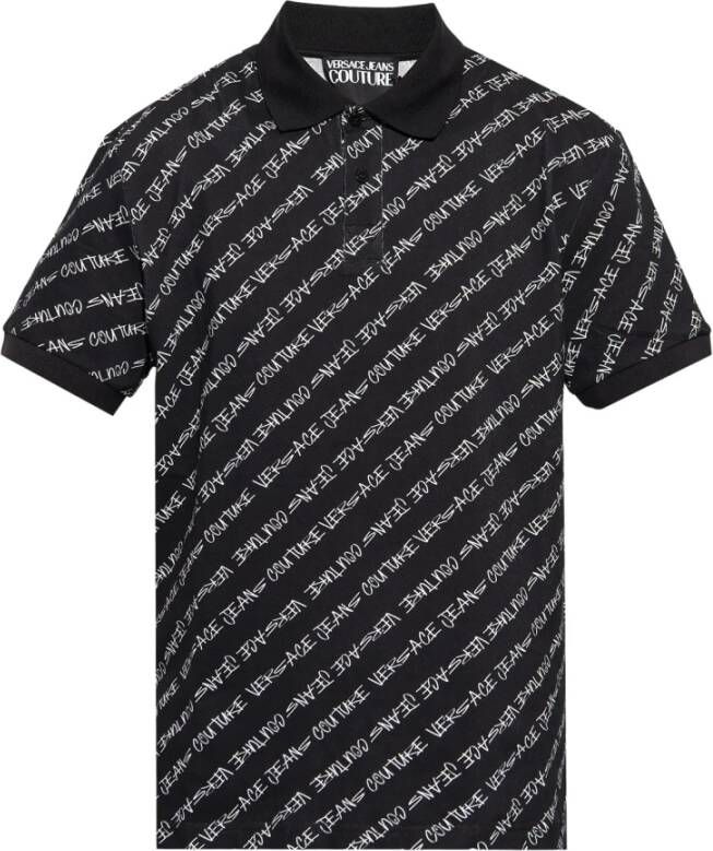 Versace Jeans Couture Polo shirt met logo Zwart Heren