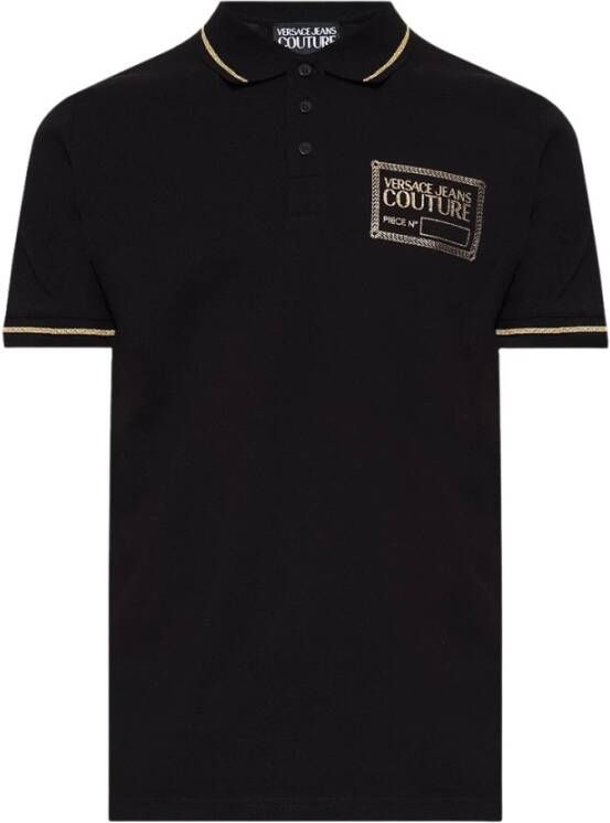Versace Jeans Couture Polo shirt with logo Zwart Heren
