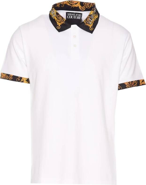 Versace Jeans Couture Cool Linen Fusion Polo Shirt White Heren