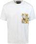 Versace Jeans Couture T-shirt girocollo con tasca e logo stampato uomo 73Gah6R0-Js099 Bianco Oro Wit Heren - Thumbnail 6