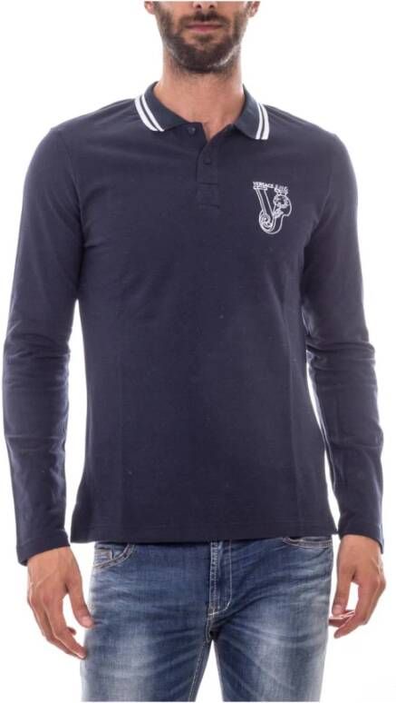 Versace Jeans Couture Polo Shirts Blue Heren
