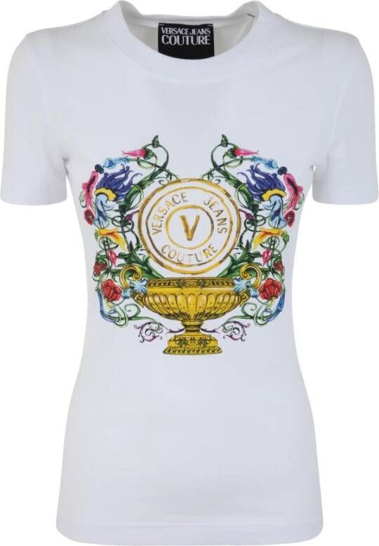 Versace Jeans Couture Printed Short Sleeves T-Shirt Wit Dames