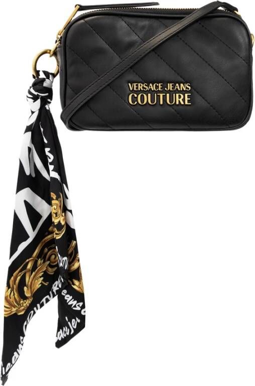 Versace Jeans Couture Quilted cross body bag with logo Zwart Dames