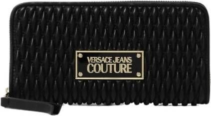 Versace Jeans Couture Quilted Zwarte Portemonnee met Crunchy Stijl Black Dames