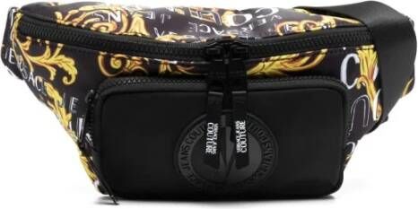 Versace Jeans Couture Range Print Logo Couture Sketch 3 Nylon Belt BAG Zwart Heren