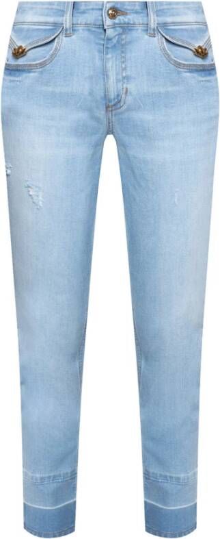 Versace Jeans Couture Raw-getrimmed jeans Blauw Dames