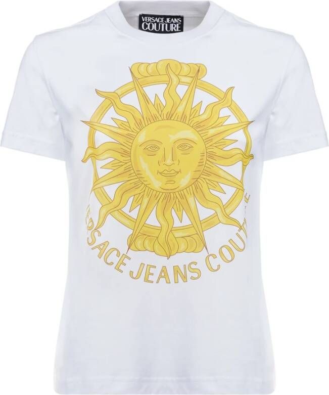 Versace Jeans Couture Regelmatig fit T-shirt met digitale print Blauw Dames