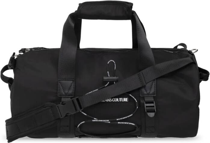 Versace Jeans Couture Nylon tas met verwijderbare bandjes en rubberen logo Black Heren