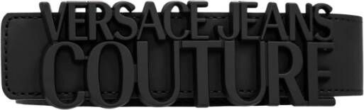Versace Jeans Couture Riem met logo gesp Zwart Heren