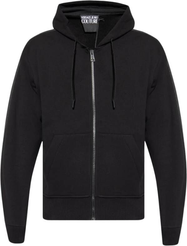 Versace Jeans Couture Zwarte Katoenen Sweatshirts Sweaters Hoodies Black Heren