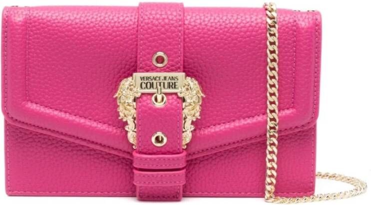 Versace Jeans Couture Dames portemonnee van imitatieleer met schouderband Pink Dames