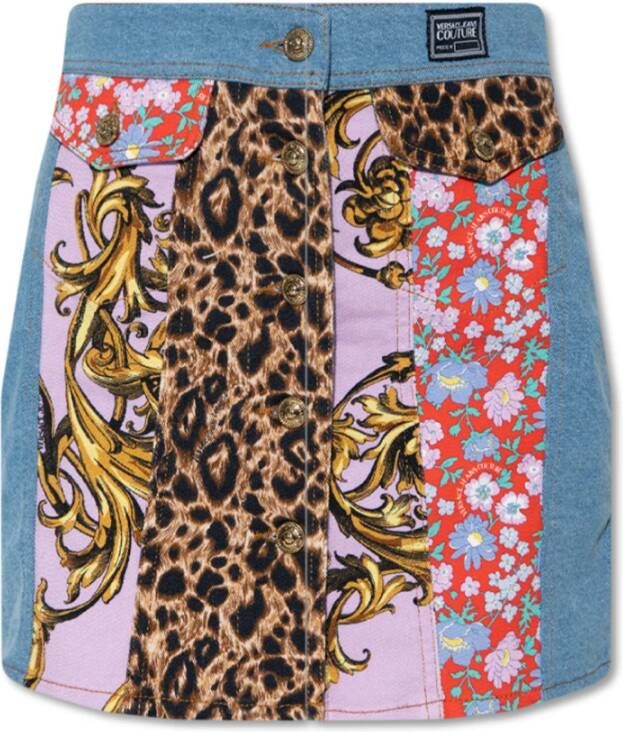 Versace Jeans Couture Multikleur Denim Rok Multicolor Dames