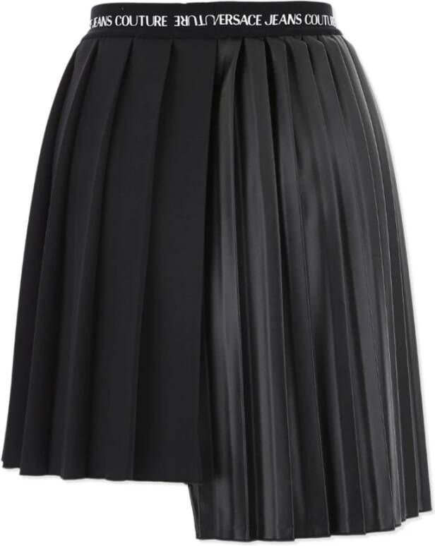 Versace Jeans Couture Asymmetrische Rok van Imitatieleer Black Dames