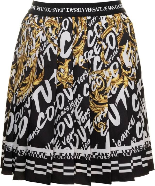 Versace Jeans Couture Patterned skirt Zwart Dames
