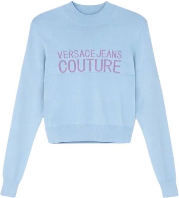 Versace Jeans Couture Round-neck Knitwear Blauw Dames