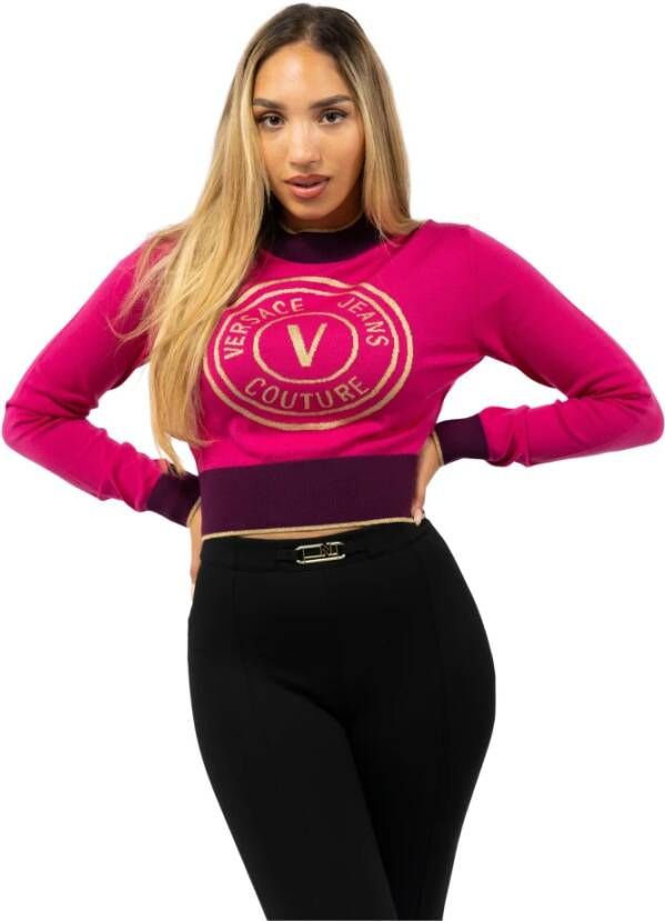 Versace Jeans Couture Round-neck Knitwear Roze Dames