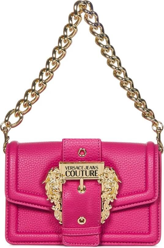 Versace Jeans Couture Roze Bubblegum Imitatieleer Handtas met Gouden Kettinghengsel Roze Dames
