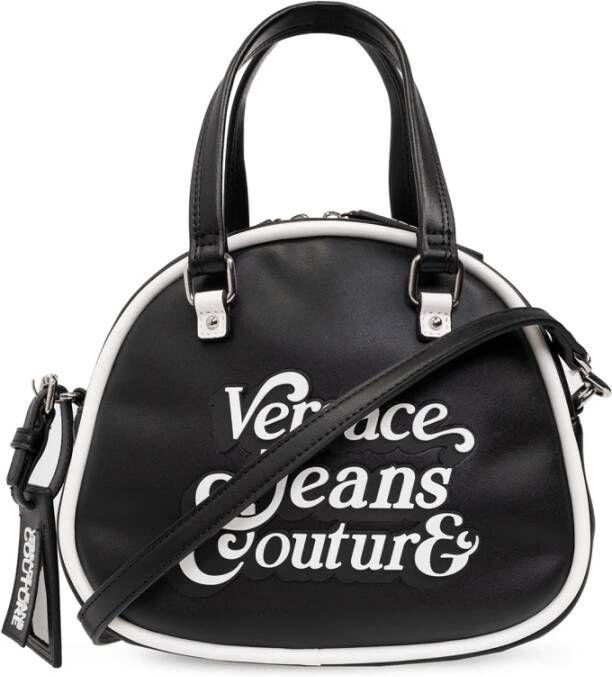 Versace Jeans Couture Zwarte handtas met verstelbare en afneembare schouderband Black Dames