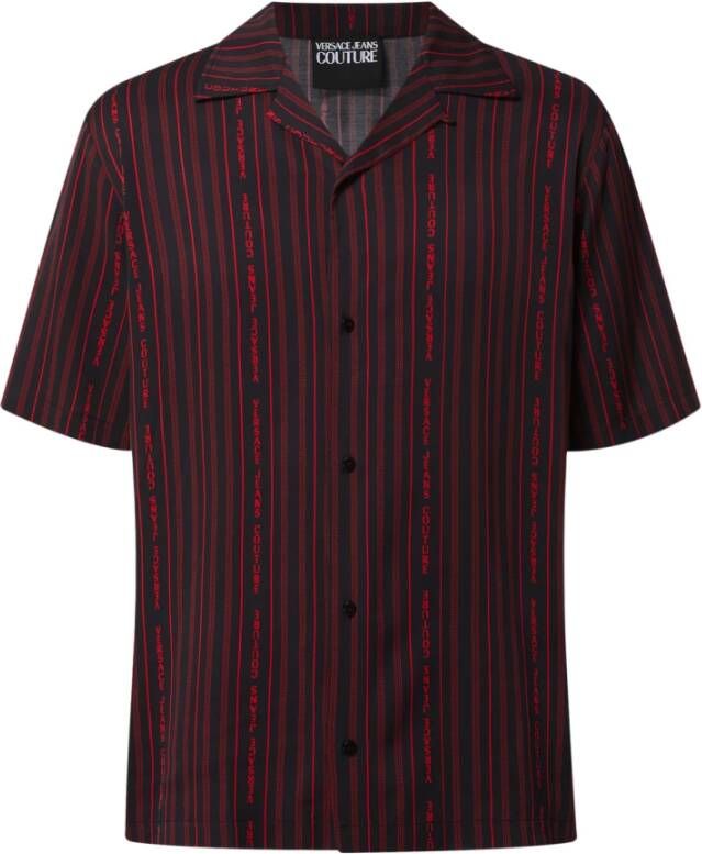 Versace Jeans Couture Shirt met korte mouwen bedrukt Zwart Heren