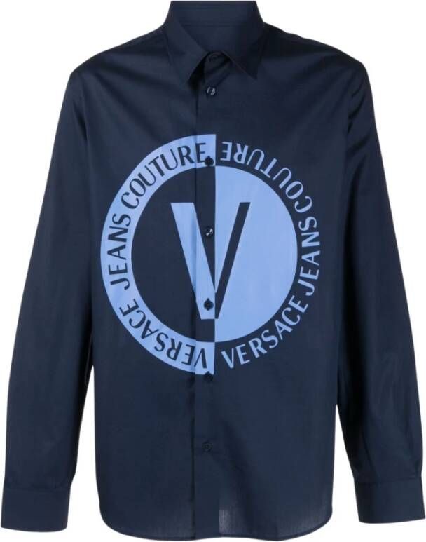 Versace Jeans Couture Blauw Casual Overhemd Blue Heren