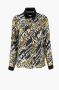 Versace Jeans Couture Camicia stampa barocca e logo all over colletto e polsini tinta unita donna 73Hal2A1-Ns163 Nero Oro Zwart Dames - Thumbnail 1