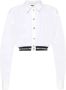 Versace Jeans Couture Wit overhemd met zwarte elastische zoom en wit bedrukt logo White Dames - Thumbnail 1