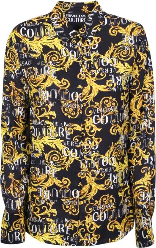 Versace Jeans Couture Logo Couture Print Shirt Black Dames