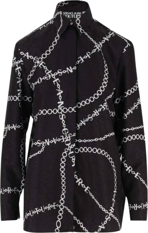 Versace Jeans Couture Dames Shirt met Kettingprint Black Dames