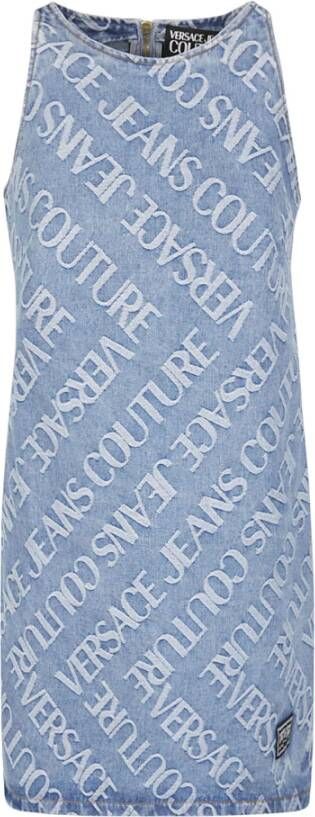 Versace Jeans Couture Mouwloze spijkerjurk Blue Dames