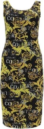 Versace Jeans Couture Women Clothing Midi Dresses Ss23 Zwart Dames