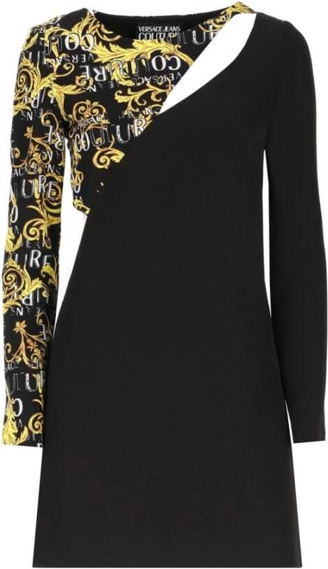 Versace Jeans Couture A-Lijn Mini Jurk met Uitsnijdingen Black Dames