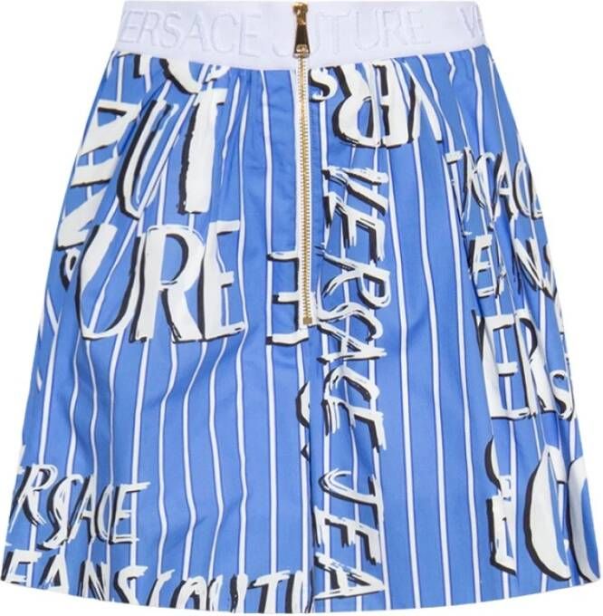 Versace Jeans Couture Shorts met logo Blauw Dames