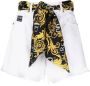 Versace Jeans Couture Hoge Taille Logo Print Denim Shorts met Strik 28 White Dames - Thumbnail 3