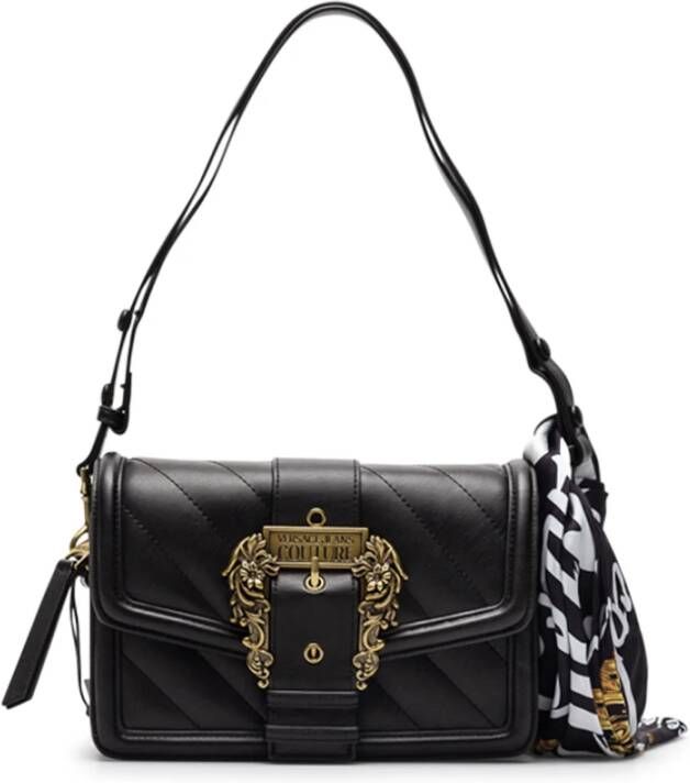 Versace Jeans Couture Gewatteerde schoudertas en logo-gelogde Buckle Woman 73Va4Bf1-Zs409 Black Zwart Dames