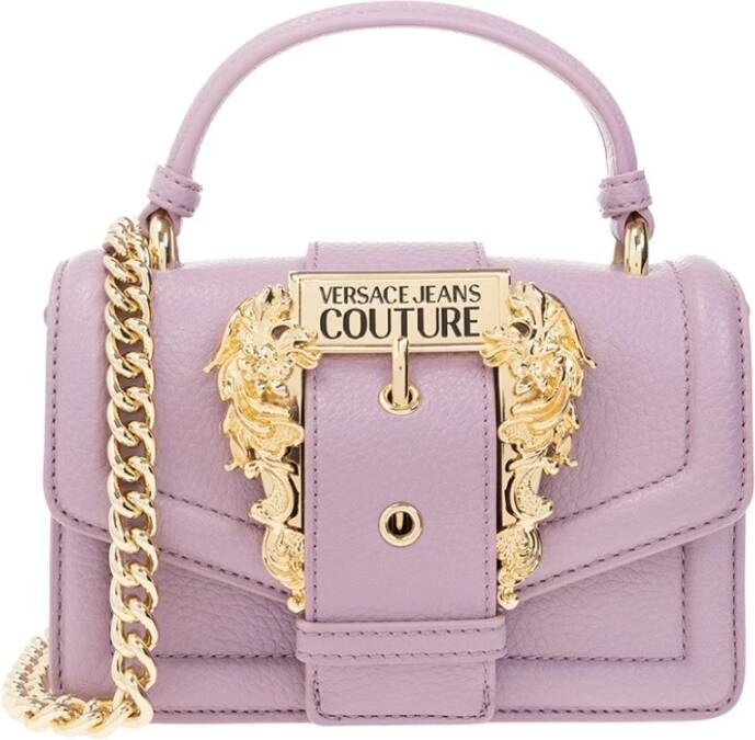 Versace Jeans Couture Shoulder bag with baroque buckle Paars Dames