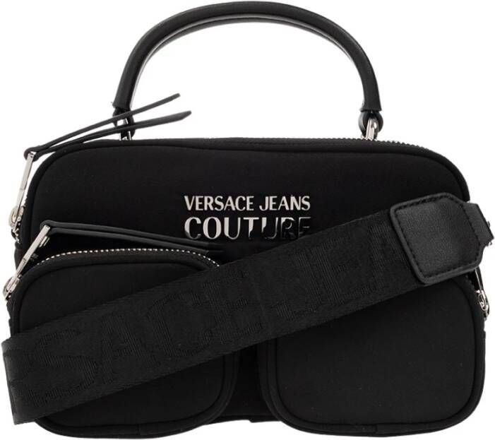 Versace Jeans Couture Veelzijdige Handtas met Verstelbare Band en Ritssluiting Black Dames