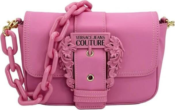 Versace Jeans Couture Roze Rechthoekige Nylon Schoudertas Pink Dames