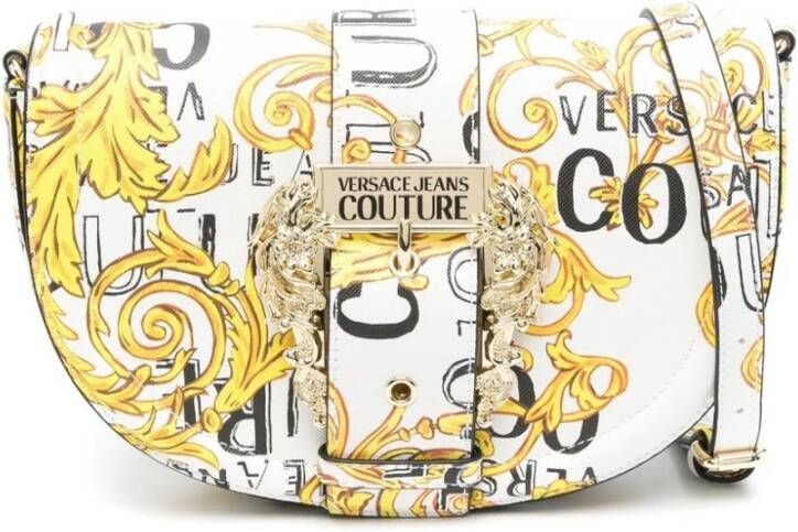 Versace Jeans Couture Logo Couture Print Crossbody Tas White Dames