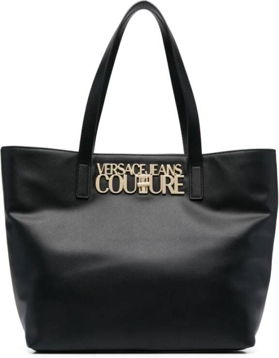 Versace Jeans Couture Logo-Plaque Tote Tas Black Dames