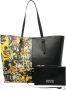 Versace Jeans Couture Zwarte Barokprint Schoudertas voor Vrouwen Black Dames - Thumbnail 1