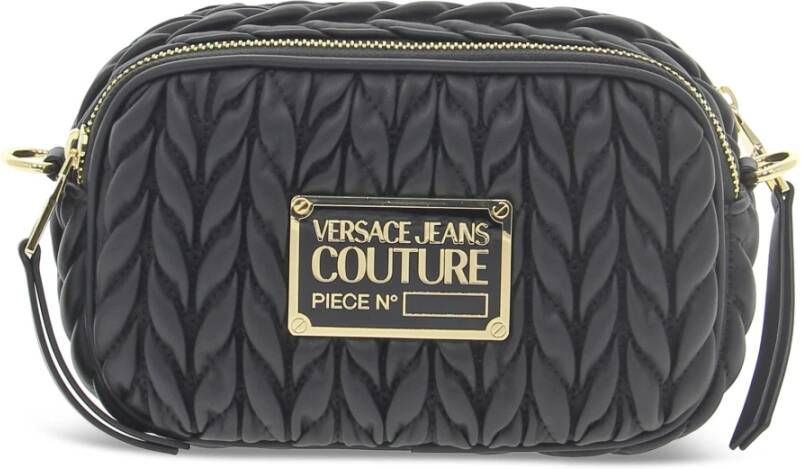 Versace Jeans Couture Schoudertas van zacht leer met kwastje Black Dames